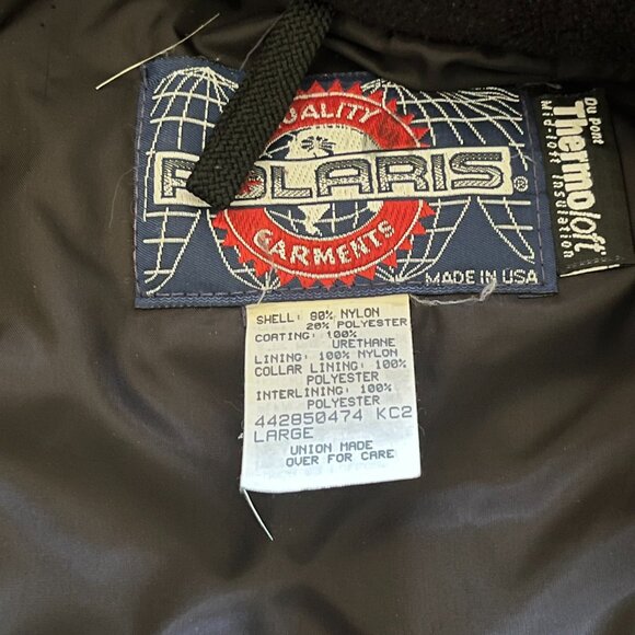 Vintage Polaris Snowmobile Indy Racing Thermoloft Jacket Adult Large Black USA - Picture 6 of 15